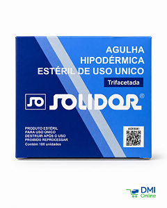 Agulha Descartável Hipodérmica 18g 40x1,20 Com 100 Unidades Solidor
