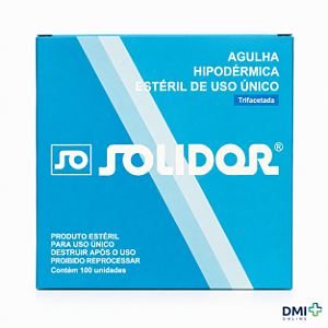 Agulha Descartável Hipodérmica 22g 25x0,7 Com 100 Unidades Solidor