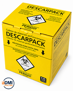 Caixa Coletora 1,5 L Para Material Perfuro Cortante 10 Unidades - Descarpack