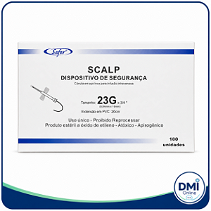 Scalp 23g Com Dispositivo Para Coletas Multiplas Cx100 Unidades - Safer