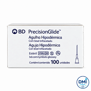 Agulha Hipodérmica 22G 25 x 0,7 mm 1" C/100 - BD