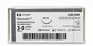 Maxsorb Violeta 3-0 70cm Agulha MC22 Ref. 234030MT Cx/36 - COVIDIEN