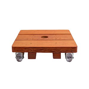Suporte Para Vaso De Planta Quadrado 20 Cm Rodinhas Gel Silicone