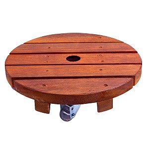 Suporte Para Vaso De Planta Redondo 35 Cm Rodinhas Gel Silicone