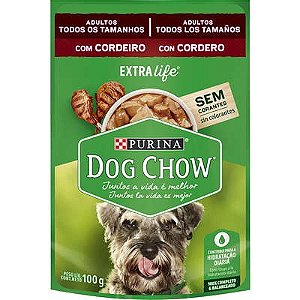 Dog Chow Sachê Adultos Todos Os Tamanhos Cordeiro 100g