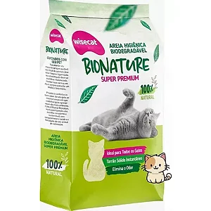 Areia Higiênica Wisecat Bionature 2kg