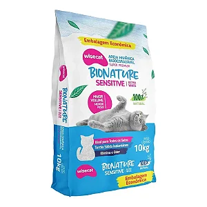 Areia Higiênica Wisecat Bionature Sensitive 10kg