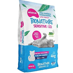 Areia Higiênica Wisecat Bionature Sensitive 4kg