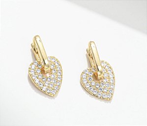 Argola Coração Zircônia