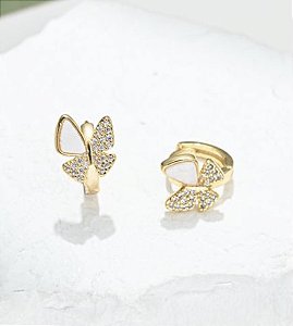 ARGOLA BORBOLETA MADREPÉROLA