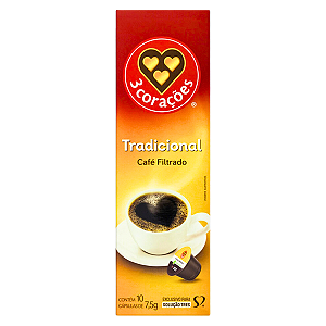 Cápsula De Café Filtrado 3 Corações Caixa 10 Unidades