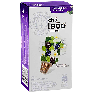 Cápsula De Chá Leão Senses Amora, Mirtilo E  Baunilha 10und
