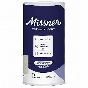 Esparadrapo Impermeável Branco Missner 10cm x 4,5m