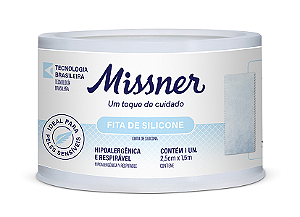 Fita de Silicone Hipoalérgica Missner 2,5cm x 1,5m