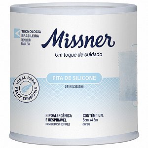 FITA DE SILICONE HIPOALERGICA AZUL MISSNER 5,0cm X 4,5m