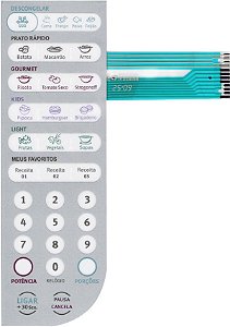 Membrana Teclado para Micro-ondas Compatível com Electrolux MEF 41 - Flat Verde