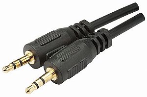 Cabo Auxiliar P2 + P2 Dourado 1,5m