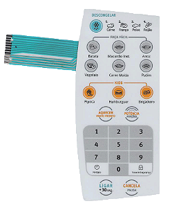 Membrana Teclado para Micro-ondas Compatível com Electrolux MEF 28