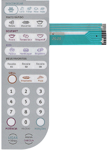Membrana Teclado para Micro-ondas Compatível com Electrolux MEG 41 Relevo