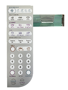 Membrana Teclado para Micro-ondas Compatível com Electrolux MEG 41Y