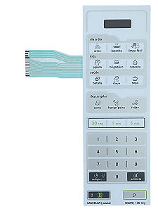 Membrana Teclado para Micro-ondas Compatível com Midea MTFB 41/ MTFB 42