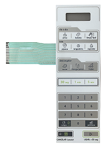 Membrana Teclado para Micro-ondas Compatível com Midea MTFB 21 / MTFB 22