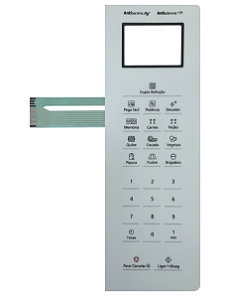 Membrana Teclado para Micro-ondas Compatível com Panasonic NN-ST 65LW Branca