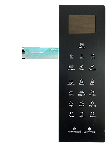 Membrana Teclado para Micro-ondas Compatível com Panasonic NN-ST 66LB Preta