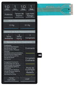 Membrana Teclado para Micro-ondas Compatível com Panasonic NN 7809 Preto