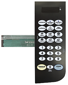 Membrana Teclado para Micro-ondas Compatível com Philco PME 23 Espelhada