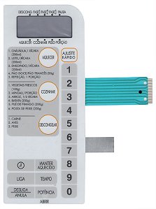 Membrana Teclado para Micro-ondas Compatível com Prosdócimo TB 700 Branco