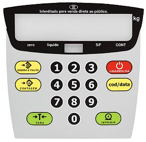 Membrana Teclado para Balança Compatível com Filizola IDM LED Visor Transparente