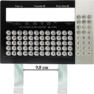 Membrana Teclado para Balança Compatível com Toledo Prix 5 / 6 - 15 - 30Kg Plus Preta