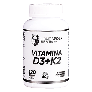 Vitamina D3+K2 500mg 120 Cápsulas - Lone Wolf Supplements