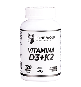 Vitamina D3+K2 500mg 120 Cápsulas - Lone Wolf Supplements