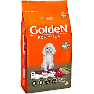 Ração Golden Formula Cães Adultos Raças Pequenas Carne e Arroz - Mini Bits - 15 kg