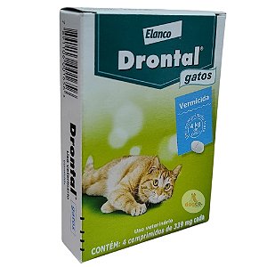 Drontal Vermífugo para Gatos Com 4 comprimidos de 339mg Cada
