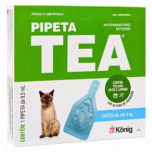 Pipeta Antipulgas para Gatos de até 4 kg - 0,5 mL - Tea - Konig