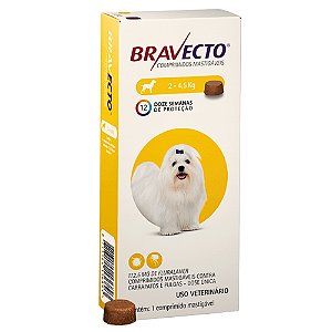 Bravecto 2 a 4,5 kg para Cães 112,5 mg - Com 1 comprimido
