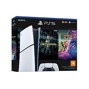 Console PlayStation 5 Slim, SSD 1TB, Edição Digital, Branco + 2 Jogos nacional