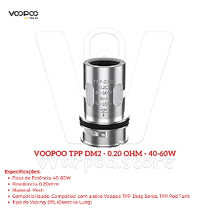 Resistencia Voopoo TPP DM2 0.20ohm 40-60w