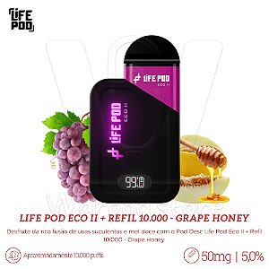 Bateria Life Pod Eco II + Refil 10.000 - Grape Honey