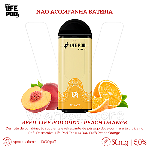 Refil Desc Life Pod Eco II 10.000 - Peach Orange