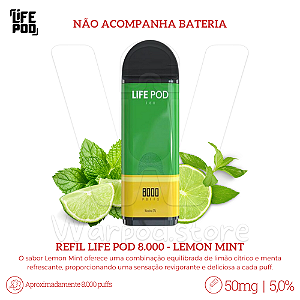 Refil Desc Life Pod 8.000 - Lemon Mint