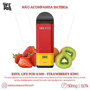 Refil Desc Life Pod 8.000 - Strawberry Kiwi