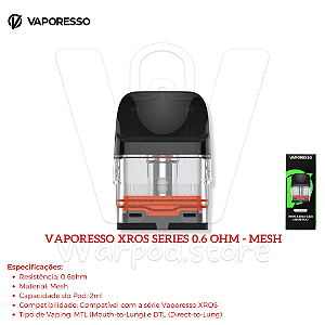 Resistencia Vaporesso XROS Series 0.6 mesh pod