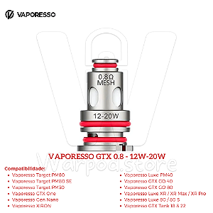 Resistencia Vaporesso Gtx 0.8 12w-20w