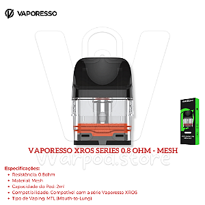 Resistencia Vaporesso XROS Series 0.8 mesh pod