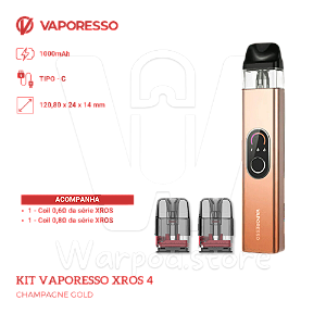 Aparelho Pod Vaporesso Xros 4 - Champagne Gold