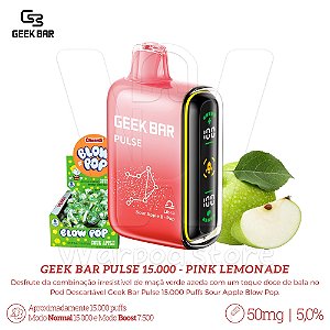 Pod Desc Geek Bar 15.000 - Sour Apple Blow Pop